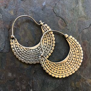 Artisan Tribal Sterling Hoop Earrings
